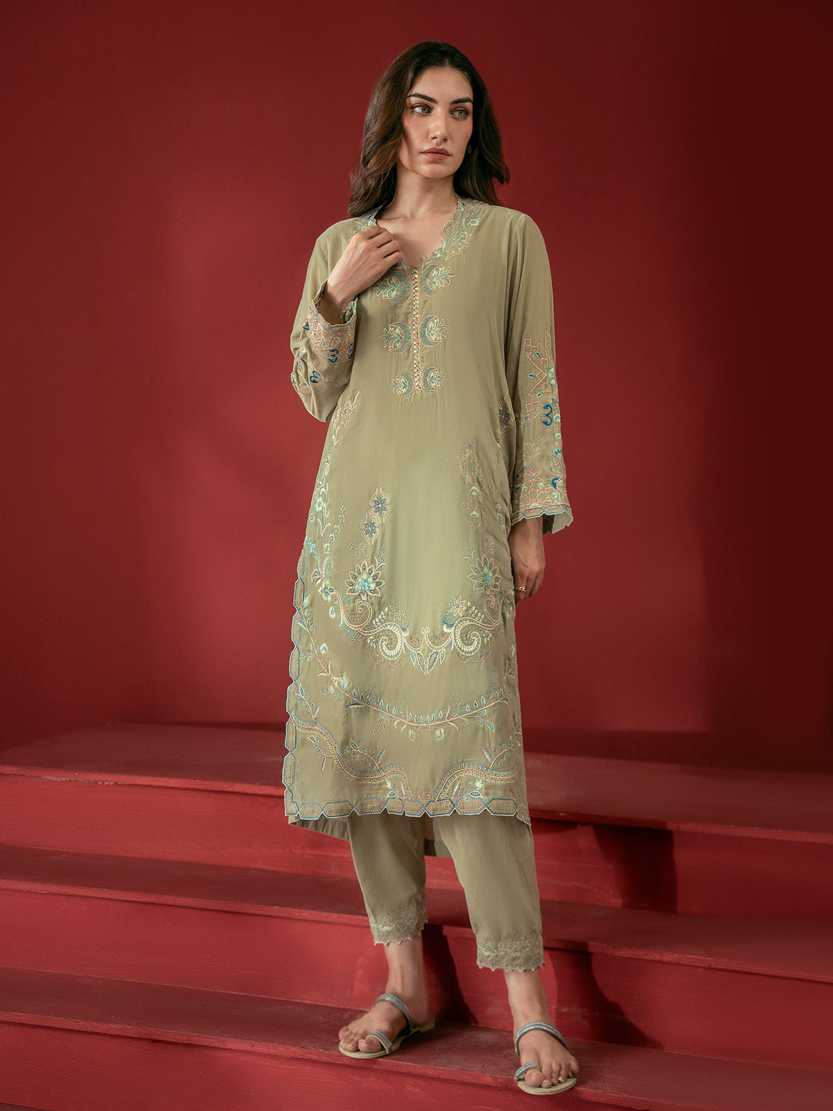 Embroidered Co-ord Set